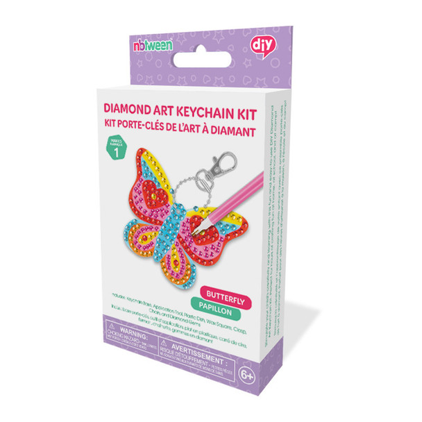 Diamond Painting Keychain Kit, Butterfly Design