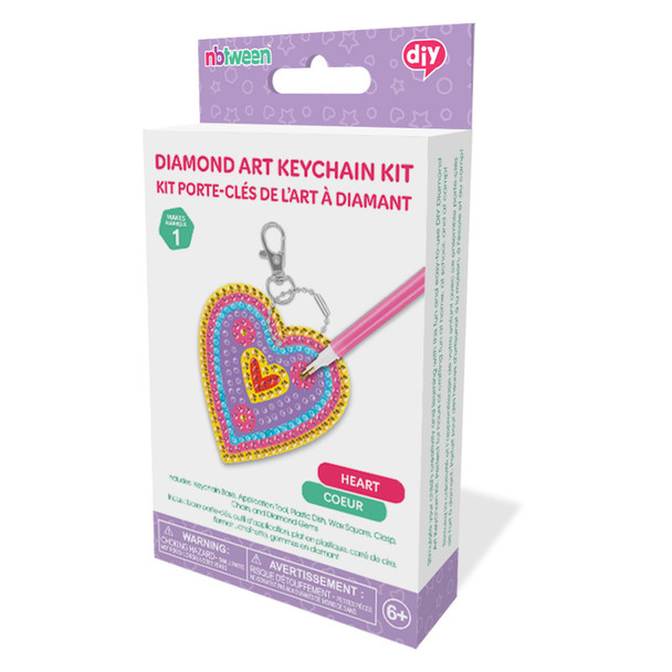 Diamond Painting Keychain Kit, Heart Design