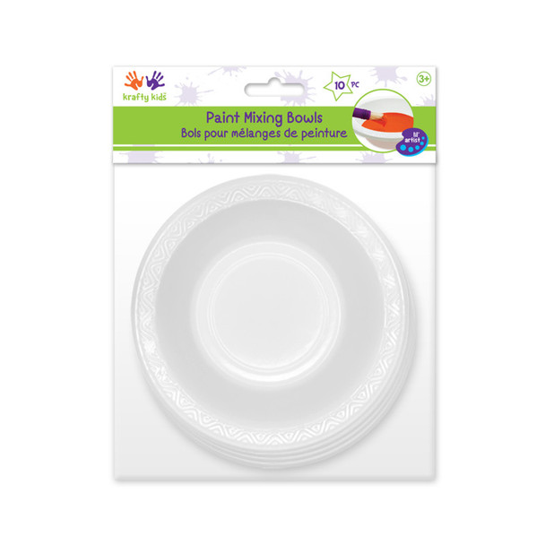 Reusable Paint Bowls for Mixing and Rinsing, White, 10 Pieces