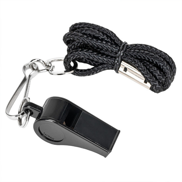 PLASTIC WHISTLE W/LANYARD