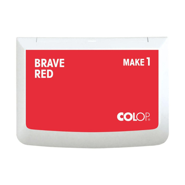 Make 1 Water-Based Acid-Free Craft Ink Stamp Pad, 3.5 x 2 Inches, Brave Red