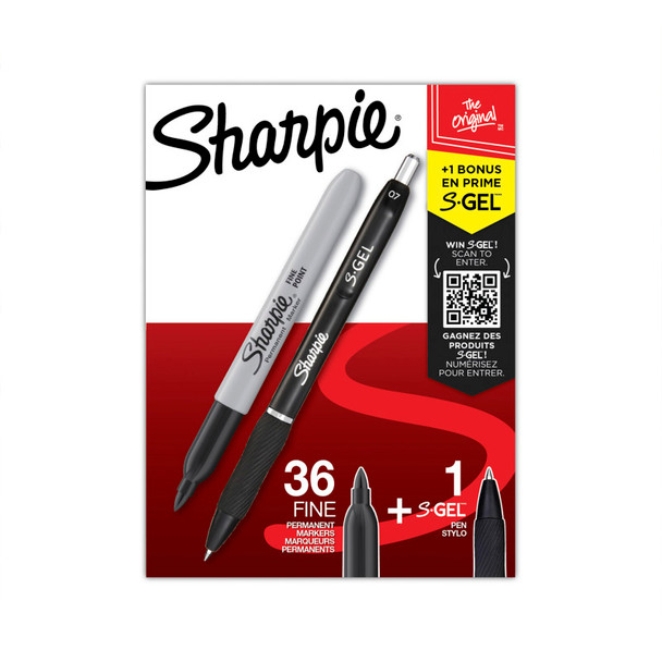 Fine Point Permanent Markers, Black, 36 Count