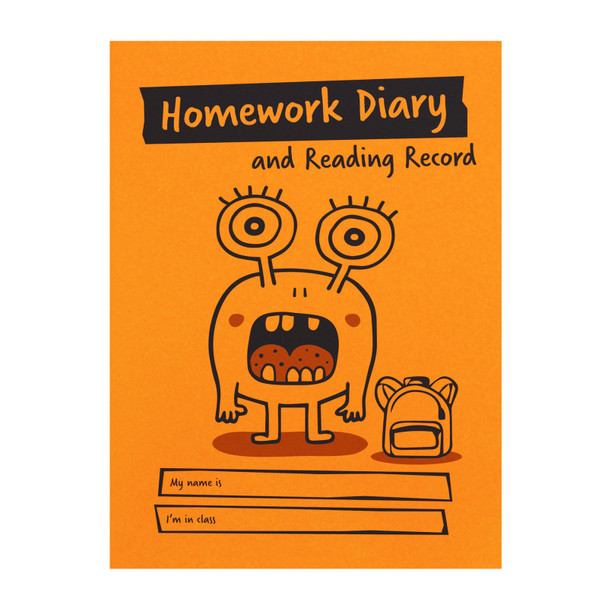 Little Monsters Homework Diary and Reading Record, A5, 32 Pages, Orange