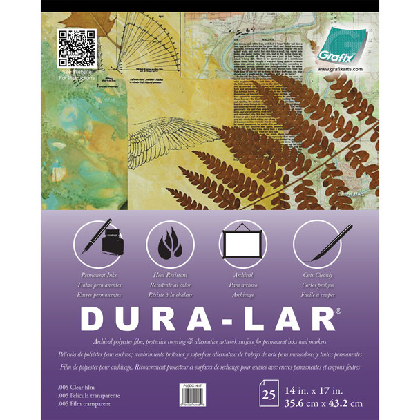 Clear Dura-Lar Pad, 14" x 17", 25 Sheets