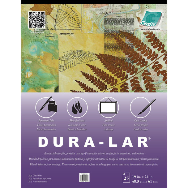 Clear Dura-Lar Pad, 19" x 24", 25 Sheets