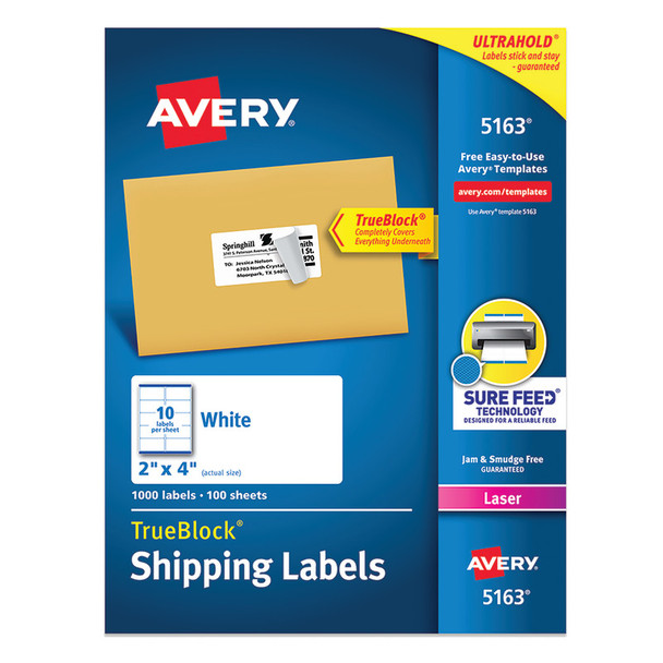 Printable Shipping Labels, 2" x 4", 1,000 Pack