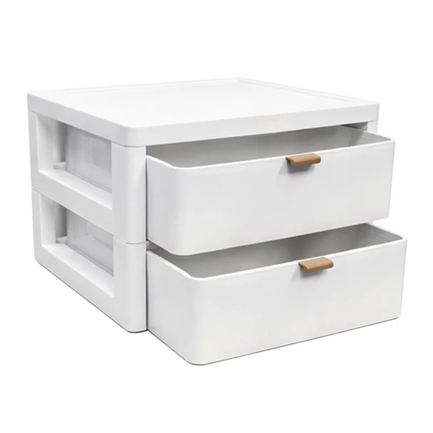 2-Drawer Desktop Organizer with Gold Handles