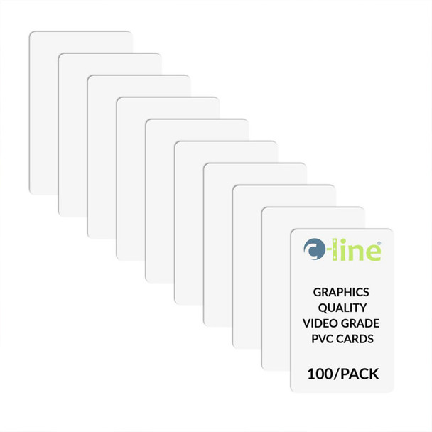 CR80 PVC ID Cards, 30 Mil, White, 100-Pack