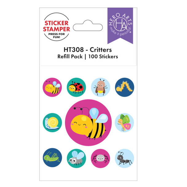 Critters Sticker Stamper Refill Pack, 100 Stickers