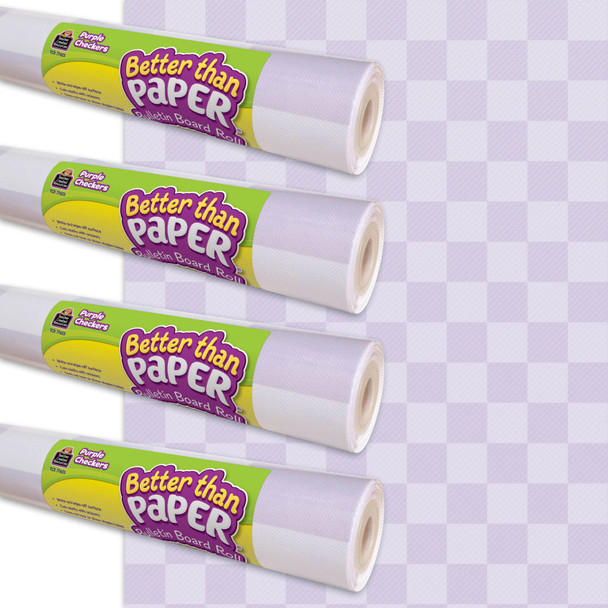 Purple Checkers Better Than Paper® Bulletin Board Roll 4-pack