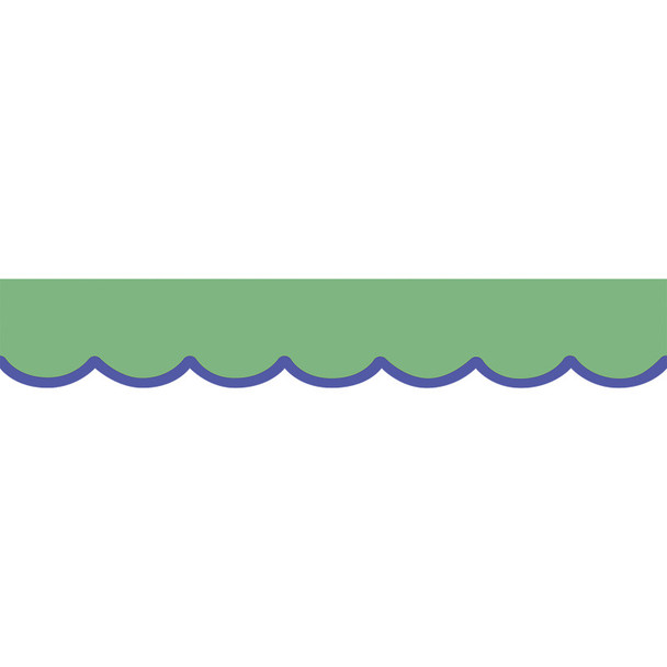Color Crush Green with Blue Scallops Die-Cut Rolled Border Trim