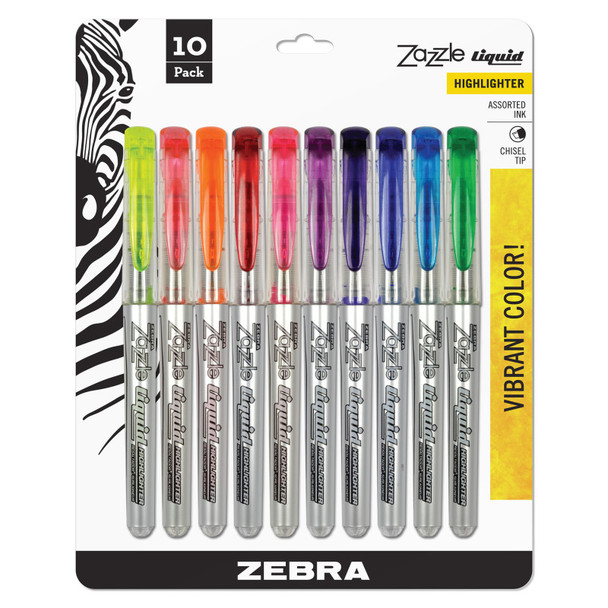Zazzle Liquid Highlighter, Assorted, 10-Pack