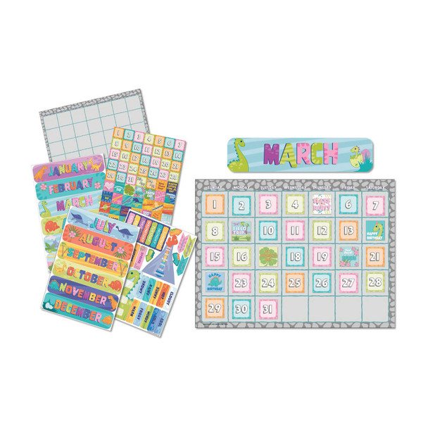 Dino Quest Calendar Bulletin Board Set, 109 Pieces