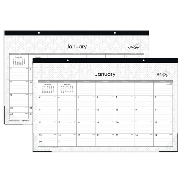 Enterprise Monthly Desk Pad Calendar, 17" x 11", 2027, 2 Pack