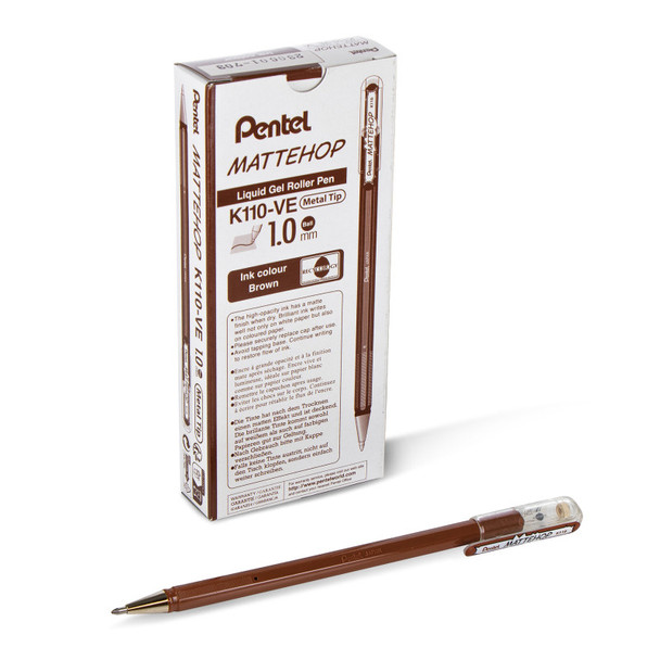 Hybrid Mattehop Gel Roller, Brown, 12 Pack