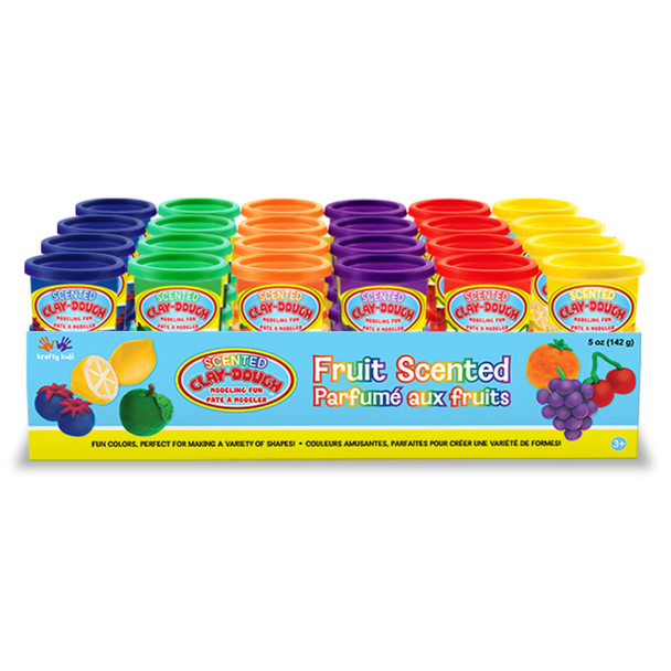 Scented Modeling Clay Dough Assortment, Fruit Colors, 5 oz Tubs, 48 Tubs