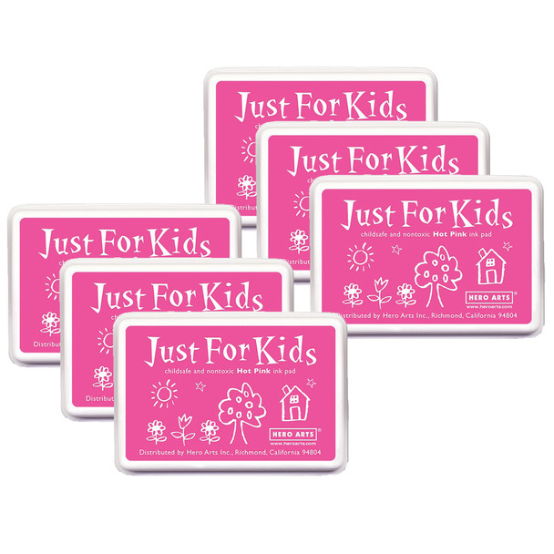 Just for Kids Ink Pad, Hot Pink, Pack of 6