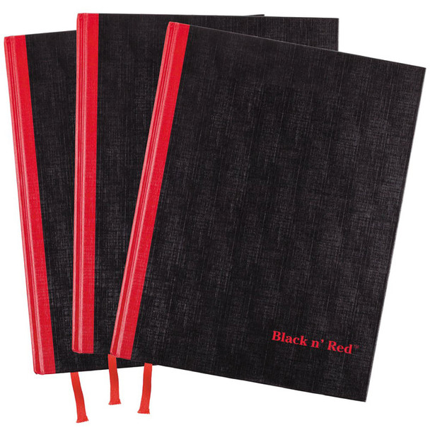 Hardcover Casebound Business Notebook, 96 Sheets, 11.75 in x 8.25 in, Black