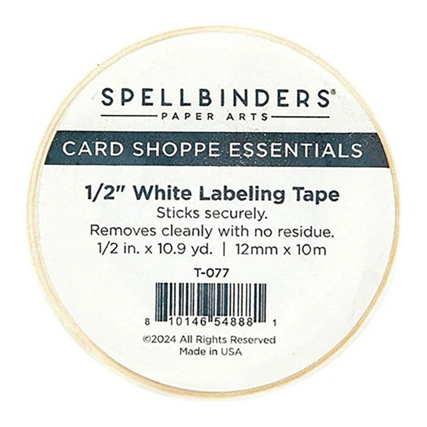 Writable Removable Labeling Tape, White, 1/2 Inch x 10 m
