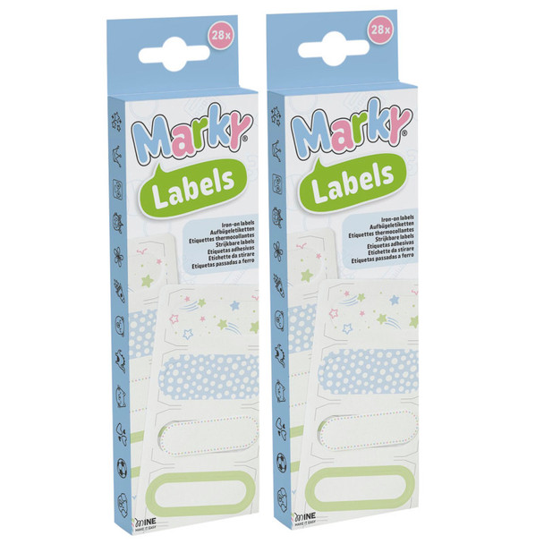 Iron-On Clothing Labels, 7 Assorted Designs, 28 Count, 2 Pack