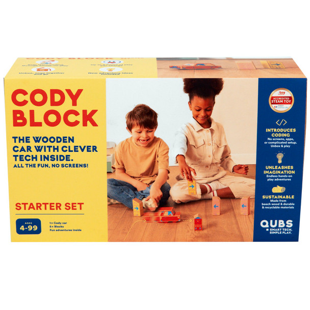 Screen-Free Coding Starter Set with Wooden Smart Car, 5 Command Blocks and USB Cable