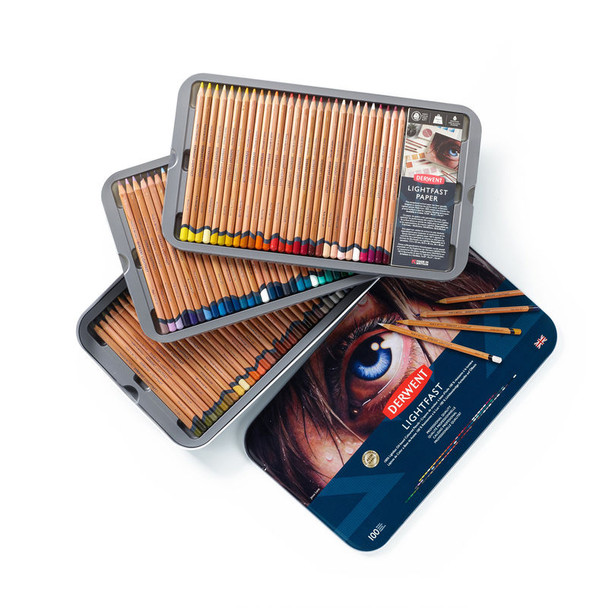 Lightfast Oil-Based Colored Pencils, 100-Count Metal Tin