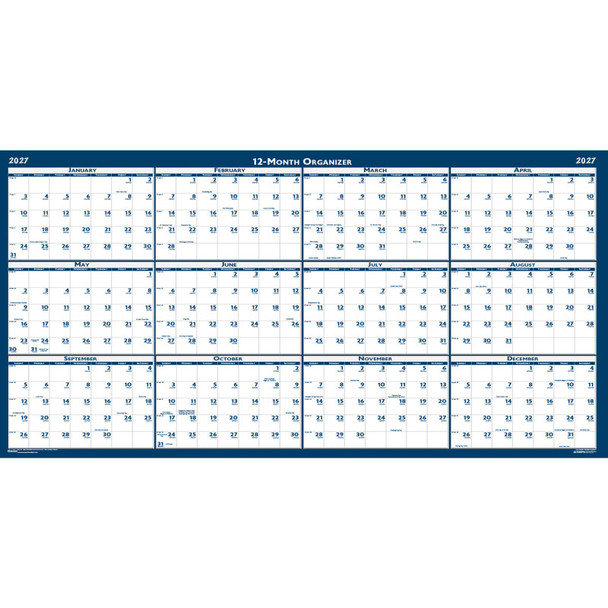 Recycled Yearly Wall Calendar, 66" x 33"