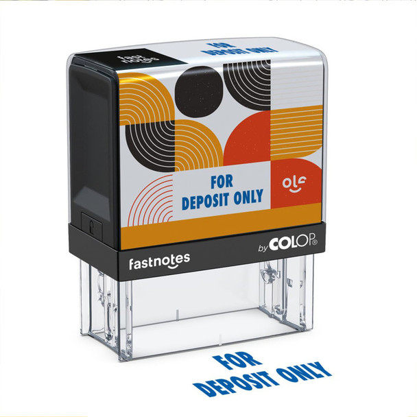 Self-Inking For Deposit Only Message Stamp, Blue Ink, Clear Alignment Base, 2 Design Cards