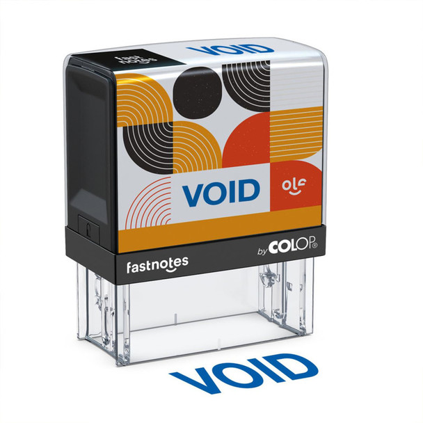 Self-Inking Void Message Stamp, Blue Ink, Clear Alignment Base, 2 Design Cards