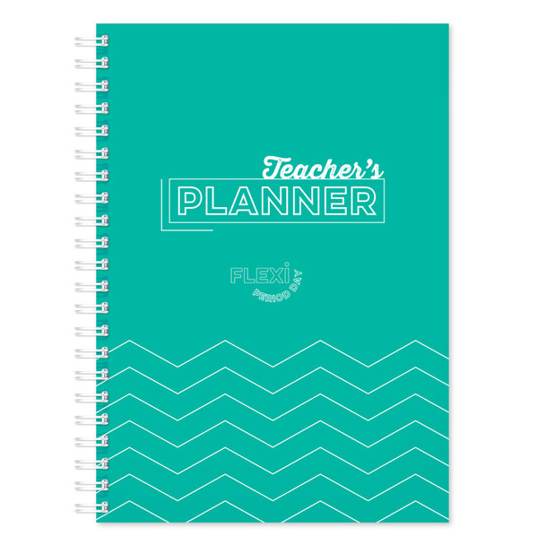 Twin-Wire Flexible-Period Teacher Planner, A4, 204 Teaching-Day Pages, Teal
