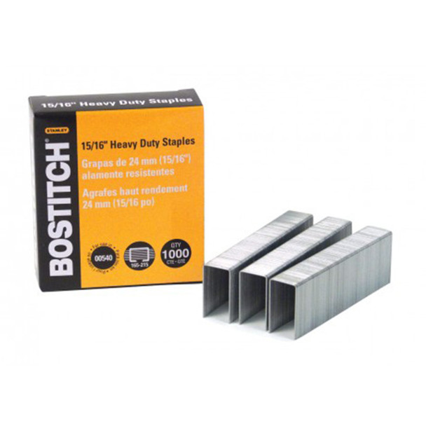 Heavy-Duty Premium Staples, 0.94" Leg, 0.5" Crown, Carbon Steel, 1,000/Box