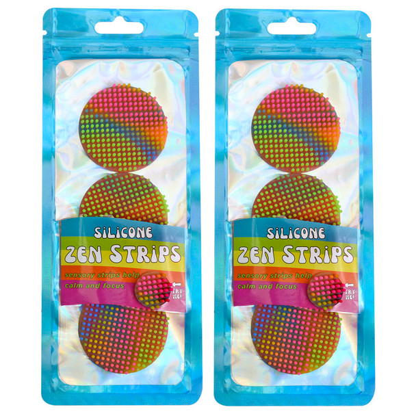 Textured Silicone Sensory Dots for Everyday Items, Assorted Colors, 2 Sets of 3