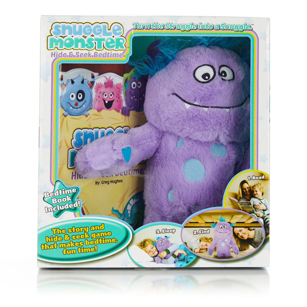 Snuggle Monster Hide and Seek Bedtime Storybook and Plush Set, Purple Monster