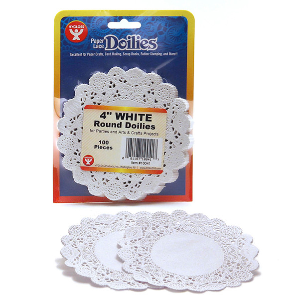 Round Doilies, White, 4", Pack of 100