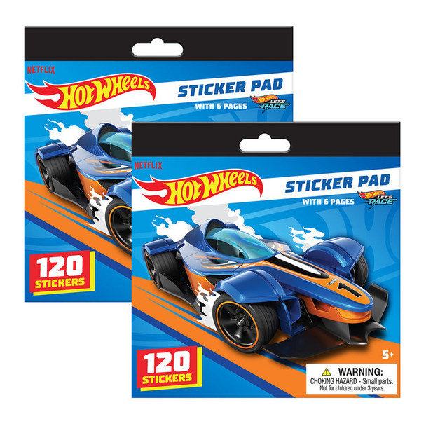 Hot Wheels Small Sticker Pads, 2 Pack, 240 Stickers