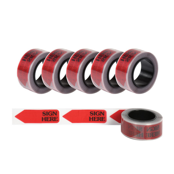 Sign Here Arrow Page Flag Refills, Red, 1-7/8 x 9/16 in., 6 Rolls