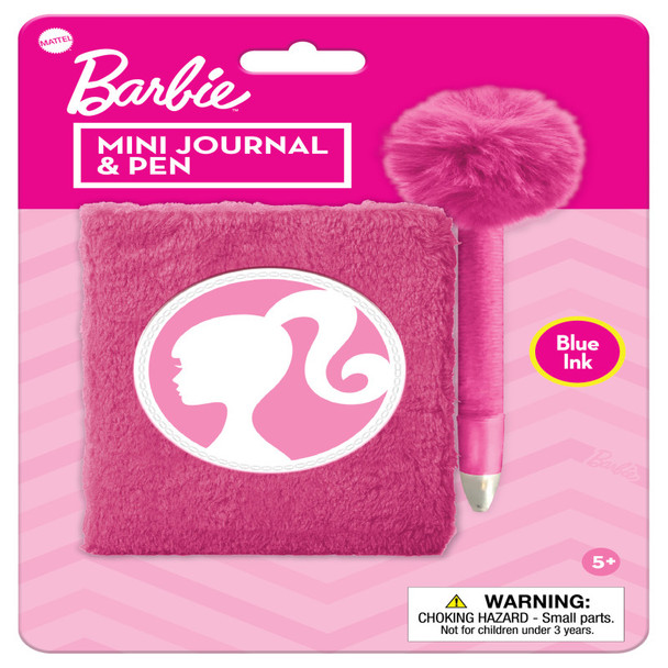 Barbie Mini Plush Journal and Pom-Pom Pen Set