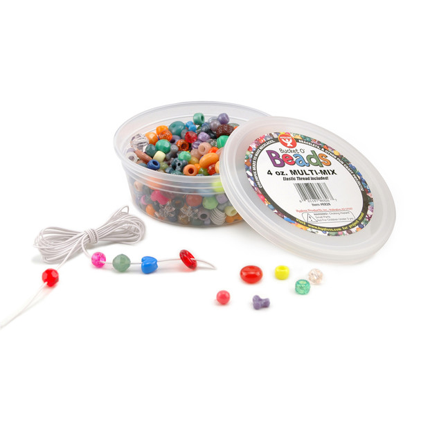 Bucket O Beads, Multi-Mix, Asstd Sizes, 4 oz, Pack of 5
