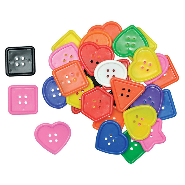 Really Big Buttons, 8 Shapes, 60 Per Pack, 3 Packs