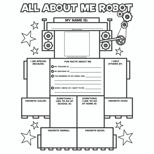 Graphic Organizer Poster, All-About-Me Robot, Grades K-2