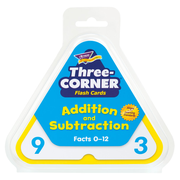 Addition and Subtraction Three-Corner Flash Cards, 3 Sets