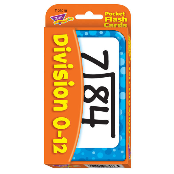 Division 0-12 Pocket Flash Cards, 12 Sets