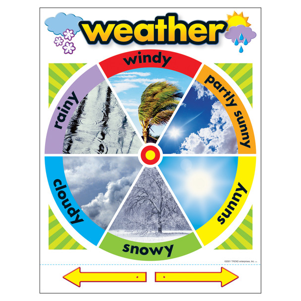 Weather Learning Chart, 17" x 22", Pack of 6