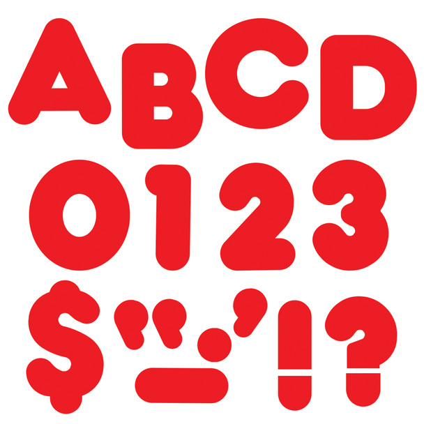 Red 4" Casual Uppercase Ready Letters, 6 Packs - T-457BN
