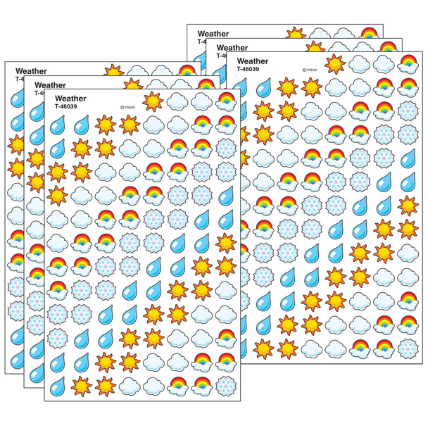 Weather superShapes Stickers, 800 Per Pack, 6 Packs