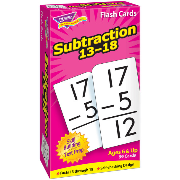 Subtraction 13-18 Skill Drill Flash Cards, 3 Sets