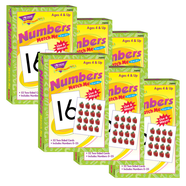 Numbers 0-25 Match Me Cards, 6 Sets - T-58002BN
