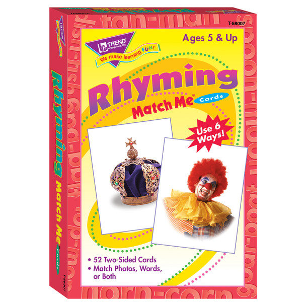 Rhyming Words Match Me Cards, 6 Packs