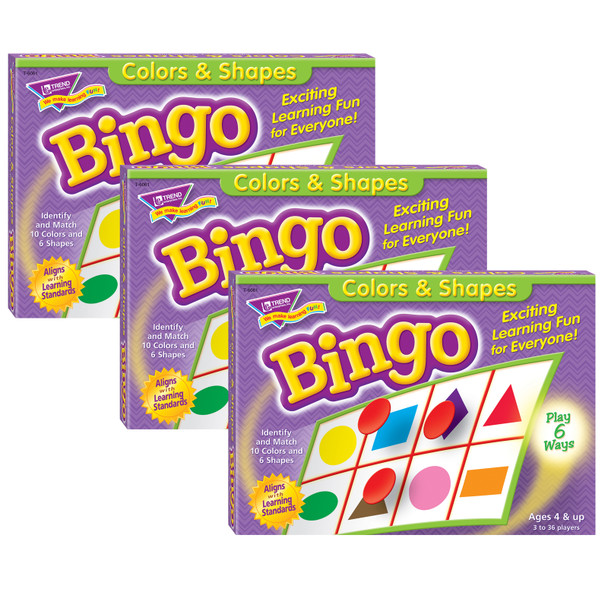 Colors & Shapes Bingo, Pack of 3