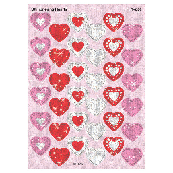 Shimmering Hearts Sparkle Stickers, 72 ct